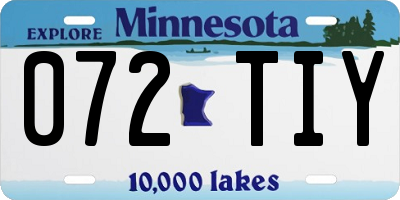 MN license plate 072TIY
