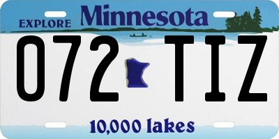 MN license plate 072TIZ