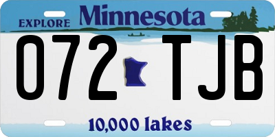 MN license plate 072TJB