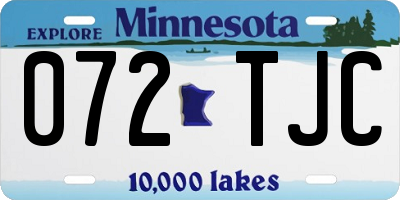 MN license plate 072TJC