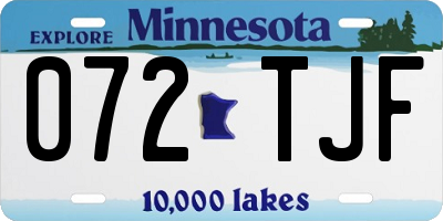 MN license plate 072TJF