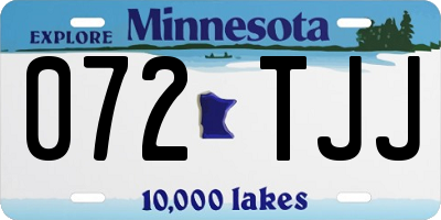 MN license plate 072TJJ