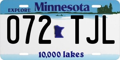 MN license plate 072TJL