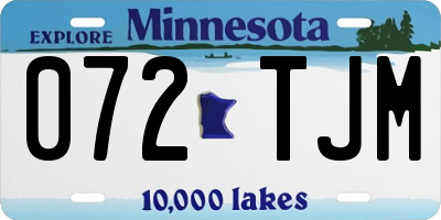 MN license plate 072TJM