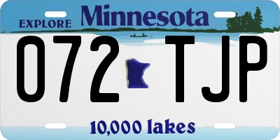 MN license plate 072TJP