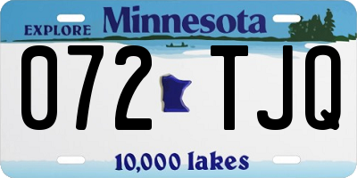 MN license plate 072TJQ