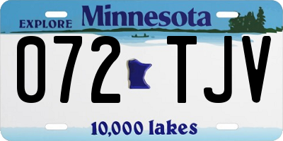 MN license plate 072TJV