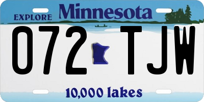 MN license plate 072TJW