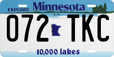 MN license plate 072TKC