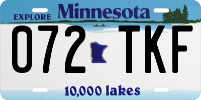 MN license plate 072TKF