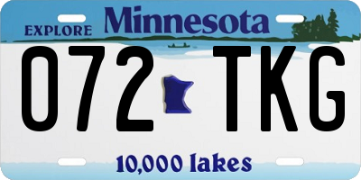 MN license plate 072TKG