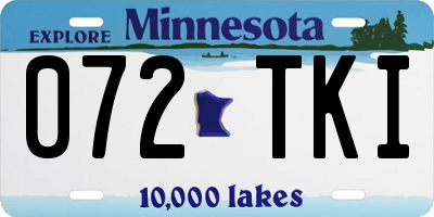 MN license plate 072TKI