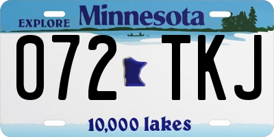 MN license plate 072TKJ