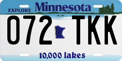 MN license plate 072TKK