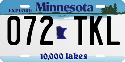 MN license plate 072TKL