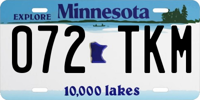 MN license plate 072TKM