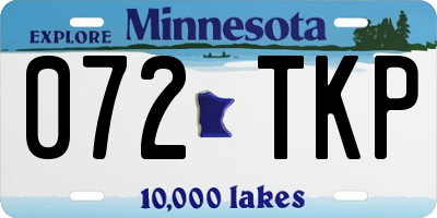 MN license plate 072TKP