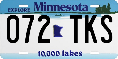 MN license plate 072TKS