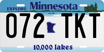 MN license plate 072TKT