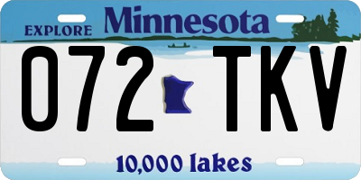 MN license plate 072TKV