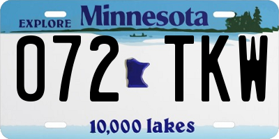 MN license plate 072TKW