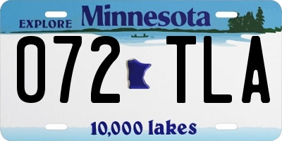 MN license plate 072TLA