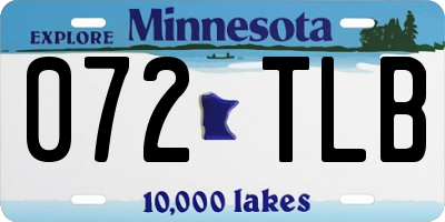 MN license plate 072TLB