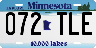 MN license plate 072TLE