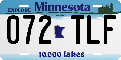MN license plate 072TLF