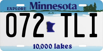 MN license plate 072TLI