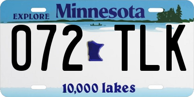 MN license plate 072TLK