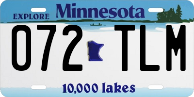MN license plate 072TLM