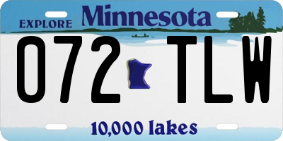 MN license plate 072TLW