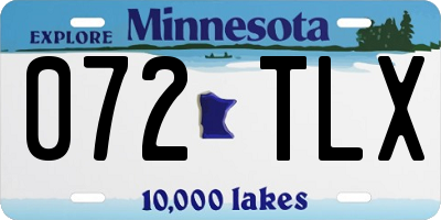 MN license plate 072TLX