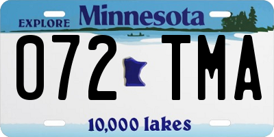 MN license plate 072TMA