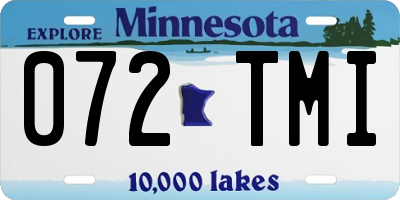 MN license plate 072TMI