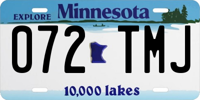 MN license plate 072TMJ