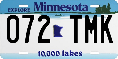 MN license plate 072TMK