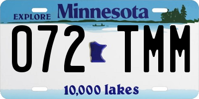 MN license plate 072TMM