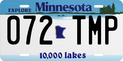 MN license plate 072TMP