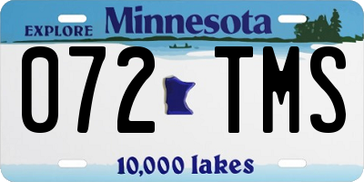 MN license plate 072TMS