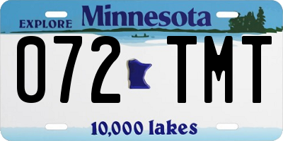 MN license plate 072TMT
