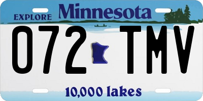 MN license plate 072TMV