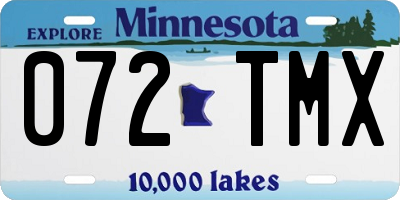 MN license plate 072TMX