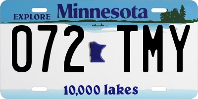 MN license plate 072TMY