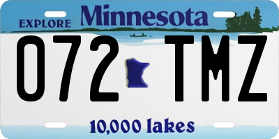 MN license plate 072TMZ