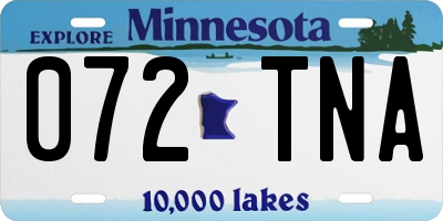 MN license plate 072TNA