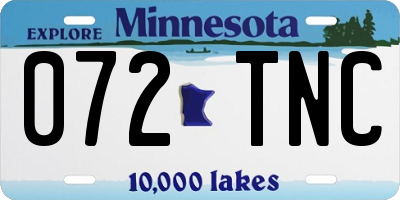 MN license plate 072TNC