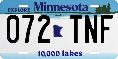 MN license plate 072TNF