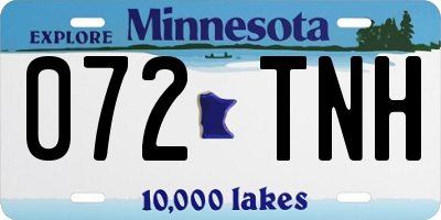 MN license plate 072TNH
